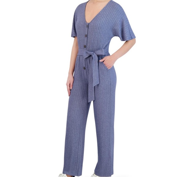 🎉BCBGENERATION
Knit Tie Front Jumpsuit Denim Blue Size S fits like a S(6) - Picture 3 of 12